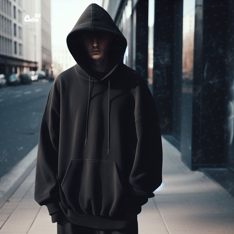 Live Love Skate هودي اوفر سايز قطن بكابيشو باللون الاسود  للرجال والنساء