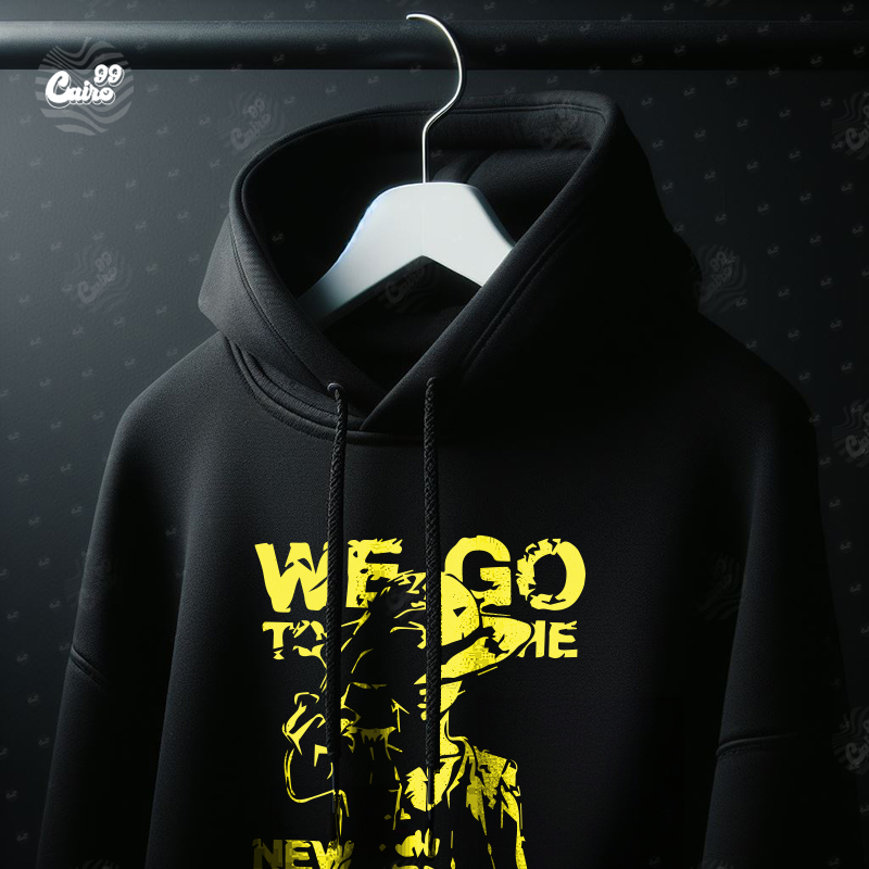 Be Your Self هودي اوفر سايز قطن باللون الأسود