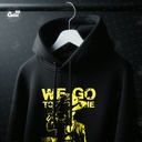 Be Your Self هودي اوفر سايز قطن باللون الأسود