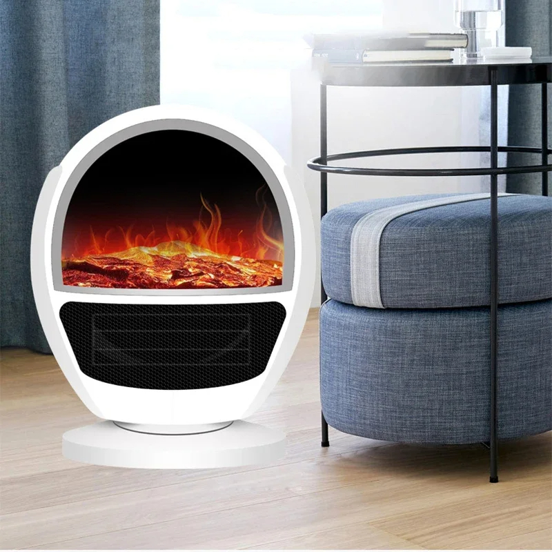 دفاية كهربائية دوارة للتسخين الفوري 1500 واط بمروحة ثلاثية الابعاد باضائة داخلية للمنزل والمكتب