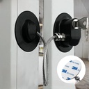 قفل أمان معدني بمفتاح لغلق الادراج والابواب والشبابيك لحماية الأطفال