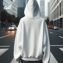 Love هودي اوفر سايز قطن باللون الابيض