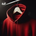 Graphic designer هودي اوفر سايز قطن باللون الاحمر