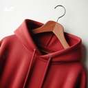 Good  هودي اوفر سايز قطن باللون الاحمر