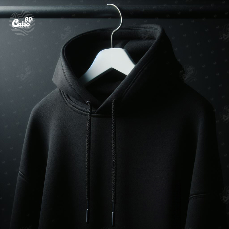 Spooky هودي  اوفر سايز قطن باللون الاسود