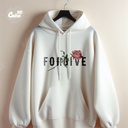 Forgive  هودي  اوفر سايز قطن باللون الابيض