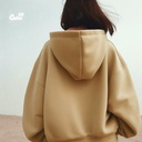 More Self Love  هودي  اوفر سايز قطن باللون البيج