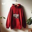 Monkey D. Luffy هودي اوفر سايز قطن باللون الاحمر 