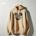 Never Stop Dreaming هودي اوفر سايز قطن باللون البيج