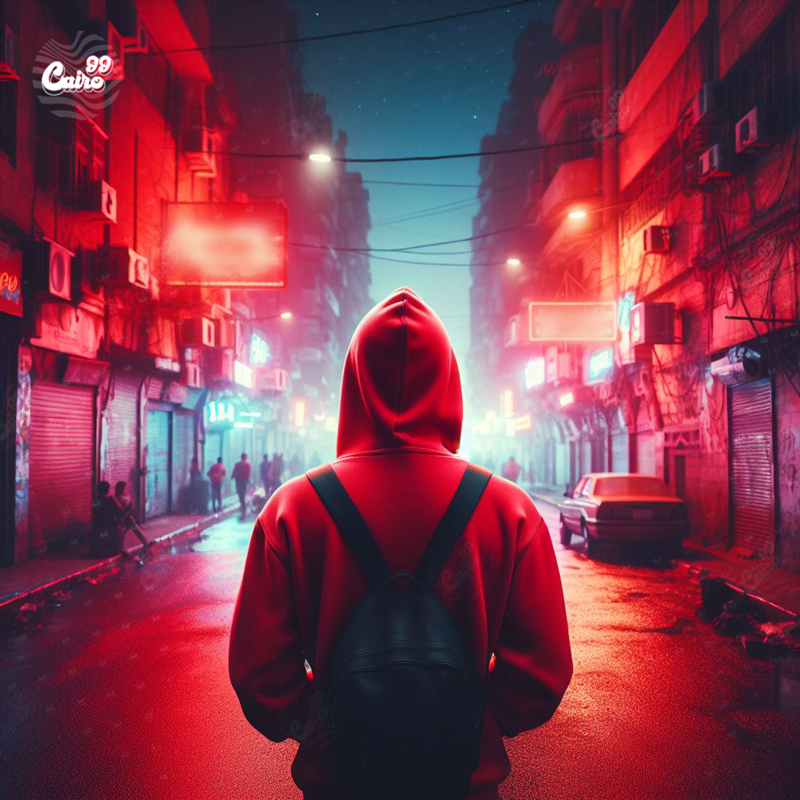 Micky Mouse ZA# هودي اوفر سايز قطن باللون الاحمر