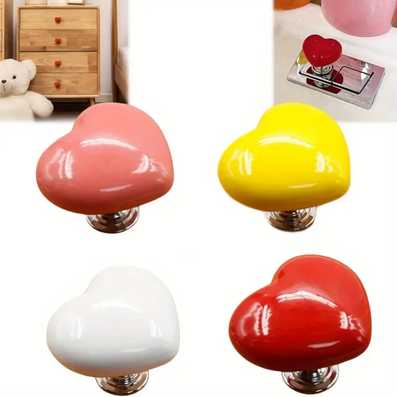 هوك مقبض علي شكل قلب بلزق دابل فيس قوي  للسيفون والادراج والدواليب - الوان متعددة