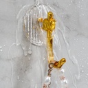 هوك شماعة شفاف في جولد 3 قطع لتعليق الملابس وادوات الحمام والمطبخ بلزق دبل فيس