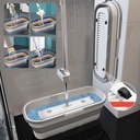 طبق سليكون للغسيل والمسح قابل للطي لسهولة التخزين ب 4 عجلات لسهولة التحريك  12 لتر