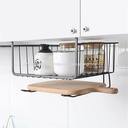 رف معدن للتخزين يعلق اسفل رف المطبخ مع 2 حامل للمناديل و الفوط و ادوات المطبخ