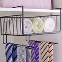 رف معدن للتخزين يعلق اسفل رف المطبخ مع 2 حامل للمناديل و الفوط و ادوات المطبخ