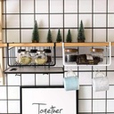 رف معدن للتخزين يعلق اسفل رف المطبخ مع 2 حامل للمناديل و الفوط و ادوات المطبخ