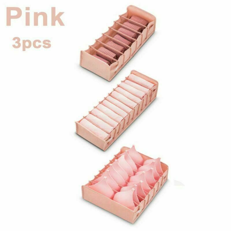 منظم أدراج لتنظيم الملابس الداخلية والجوارب وربطات العنق قماش 3 قطع قابل للطي