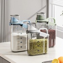 منظم بقوليات اكليريك 1800 ملي لحفظ الارز والمكرونة والكورن فليكس بغطاء يستخدم كمعيار ويد لسهولة الاستخدام