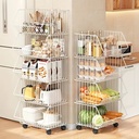 تربو معدني 4 دور لحمل و تنظيم ادوات المطبخ و الحمام بعجلات لسهوله الحركة