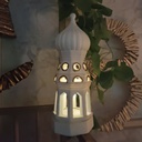 فانوس مرحب مرحب يا هلال مضئ شكل مئذنة من الجبس