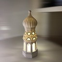 فانوس مرحب مرحب يا هلال مضئ شكل مئذنة من الجبس