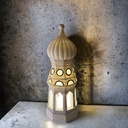 فانوس مرحب مرحب يا هلال مضئ شكل مئذنة من الجبس