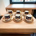 طقم شاي 12 قطعة 6 مجات مع 6 اطباق بورسلين مزين برسومات رمضانية مبهجة