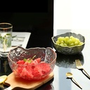 طقم بولات  3 قطع زجاج شفاف منقرش مع حواف باللون الجولد غير منتظمة بمقاسات مختلفة بتقديم السلطات و الفاكهة للضيوف بشكل مختلف