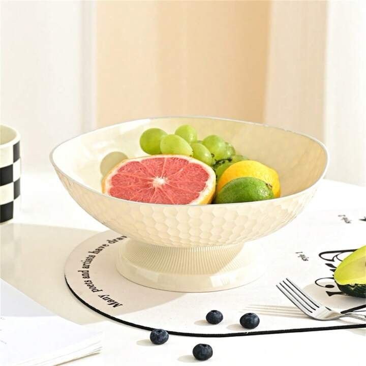 طبق فاكهة بلاستيك بقاعدة قابلة للفك و التركيب مع فتحات للحفاظ علي الاكل طازج