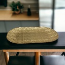 صينية جولد متعرجة لحمل وتقديم الفواكه والحلويات والكحك والمكسرات للضيوف