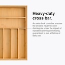 منظم ادراج خشبي مقسم 9 خانات قابل للتوسيع والتعديل لتنظيم المعالق والشوك والسكاكين لسهولة الرؤية والاستخدام