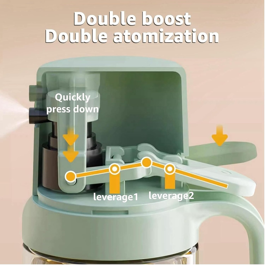 بخاخ زيت وخل سوائل زجاج 180 مللي عالي الضغط لتوفير الزيوت وعمل اكل صحي بيد لسهولة الاستخدام