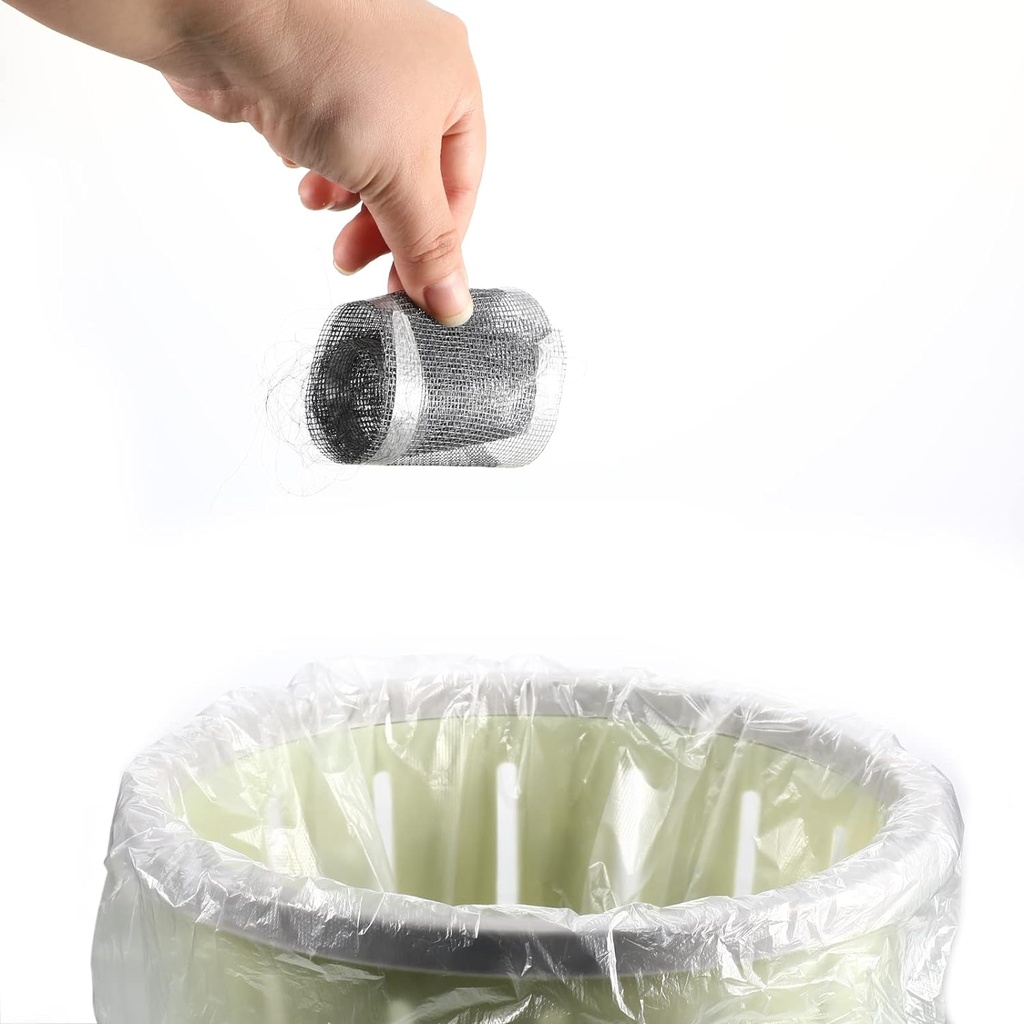 رول سلك مانع وحامي انسداد البلاعات والتقاط الشعر ذاتي اللصق مع اداة لسهولة لصقه