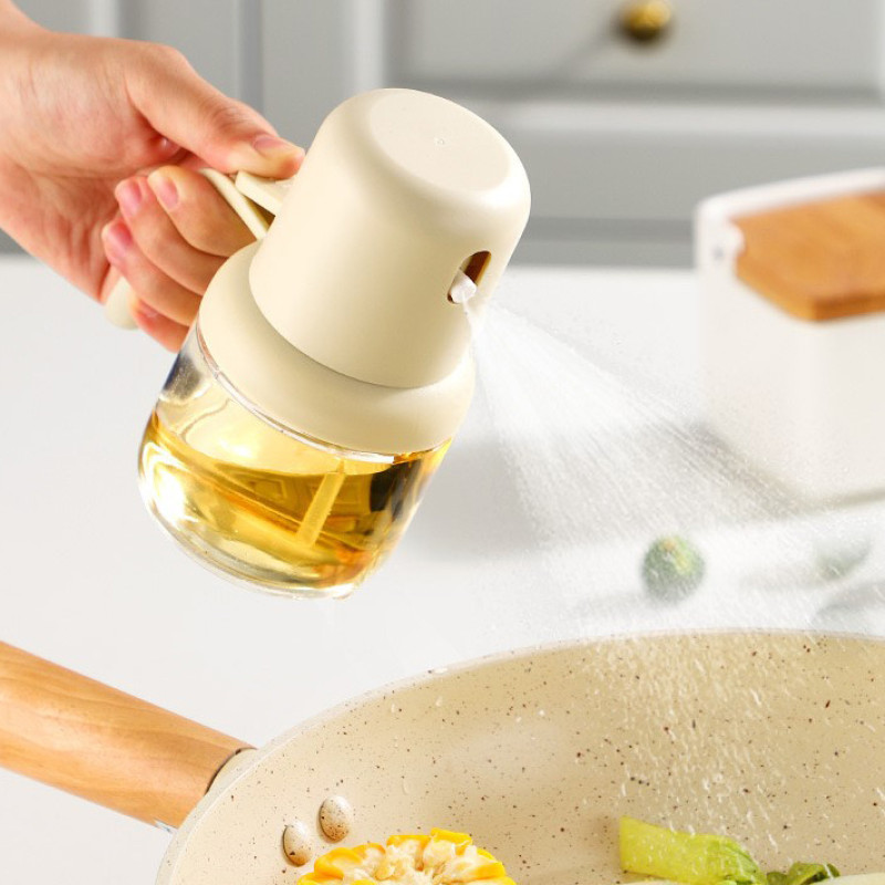 بخاخ زيت وخل سوائل زجاج 180 مللي عالي الضغط لتوفير الزيوت وعمل اكل صحي بيد لسهولة الاستخدام