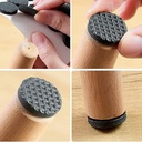 مانع انزلاق الكراسي وخدش الارضيات 4 قطع من الجلد بلصق دابل فيس قوي