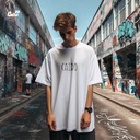 Create Your Life تيشيرت اوفر سايز قطن باللون الأبيض