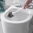 فرشاة تواليت سيليكون بقاعدة بفتحات لتصريف المياه مع لصق دبل فيس لتعليقه بسهولة