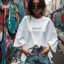 Cool Girl تيشيرت اوفر سايز قطن باللون الابيض