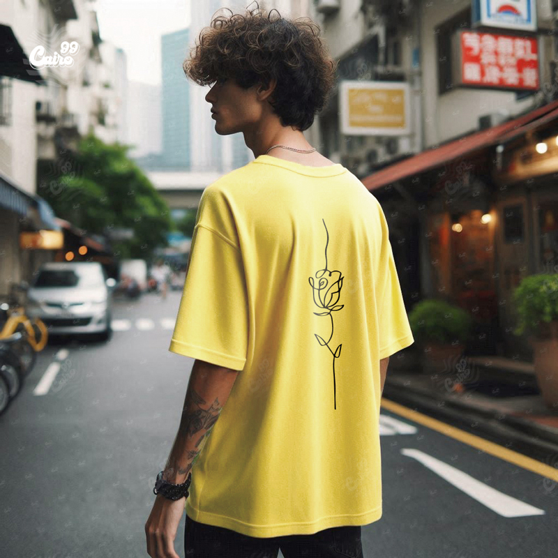 Most Popular تيشيرت اوفر سايز قطن باللون الاصفر