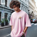 Tiger Skull تيشيرت اوفر سايز قطن باللون  البينك