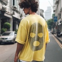 Never Mind تيشيرت اوفر سايز قطن باللون الاصفر