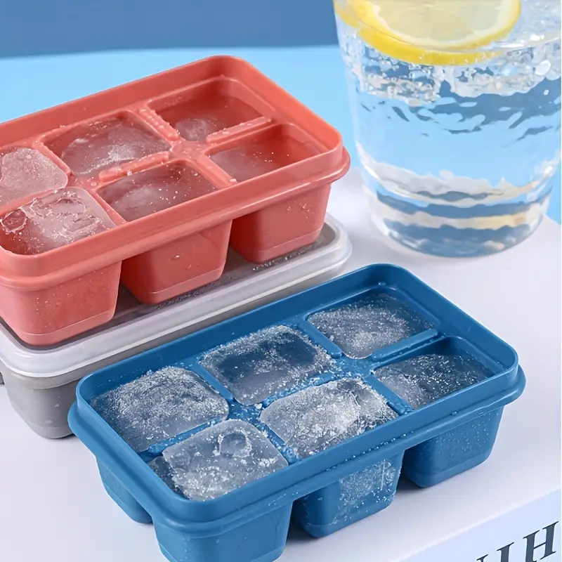 قالب ثلج سيليكون غير قابل للاتصاق مع غطاء لعمل الحلويات المثلجة