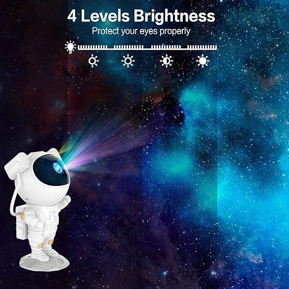 جلاكسي بروجيكتور شكل رجل فضاء ب 8 الوان مختلفة للفضاء مع ريموت للتحكم في سرعة الضوء والحركة
