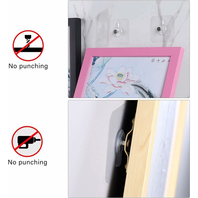 طقم هوك 4 قطع شفاف بديل للمسامير لتعليق أدوات الحمام والمطبخ