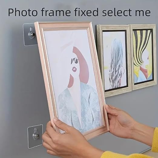 طقم هوك 4 قطع شفاف بديل للمسامير لتعليق أدوات الحمام والمطبخ