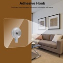 طقم هوك 4 قطع شفاف بديل للمسامير لتعليق أدوات الحمام والمطبخ