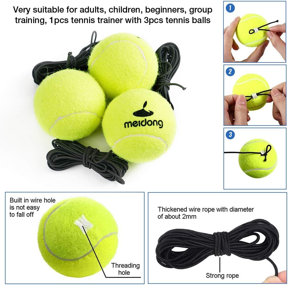 لعبة التنس للتدريب الفردي مزودة بقاعدة وكرة