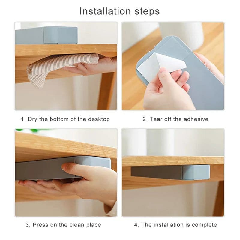 الدرج السحري الخفي للتعليق أسفل المكاتب والترابيزات والأرفف