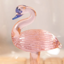 مج زجاج 380 ملي ثري دي بشكل وزة  من الداخل باللون االبينك لشرب العصائر والاتية