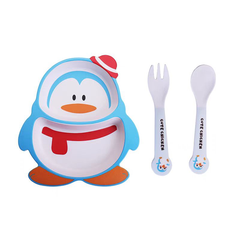 طقم طعام للاطفال 5 قطع شكل بطريق